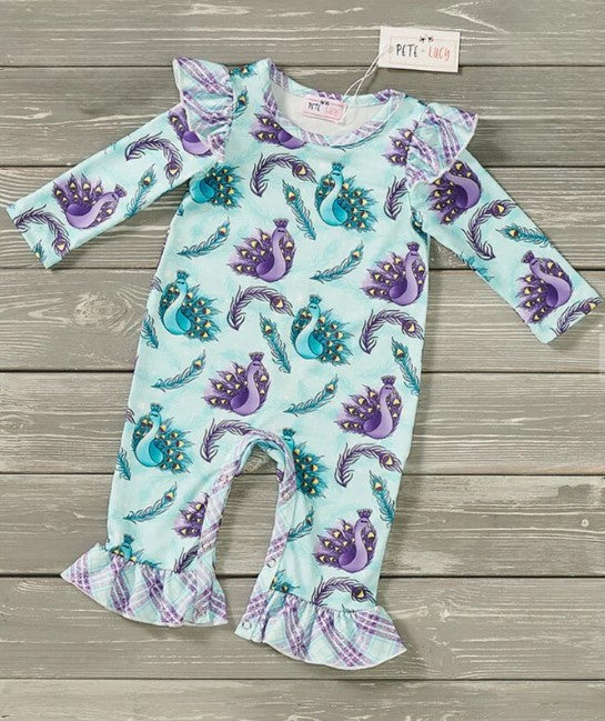 Mystical Peacock - Girl Infant Romper